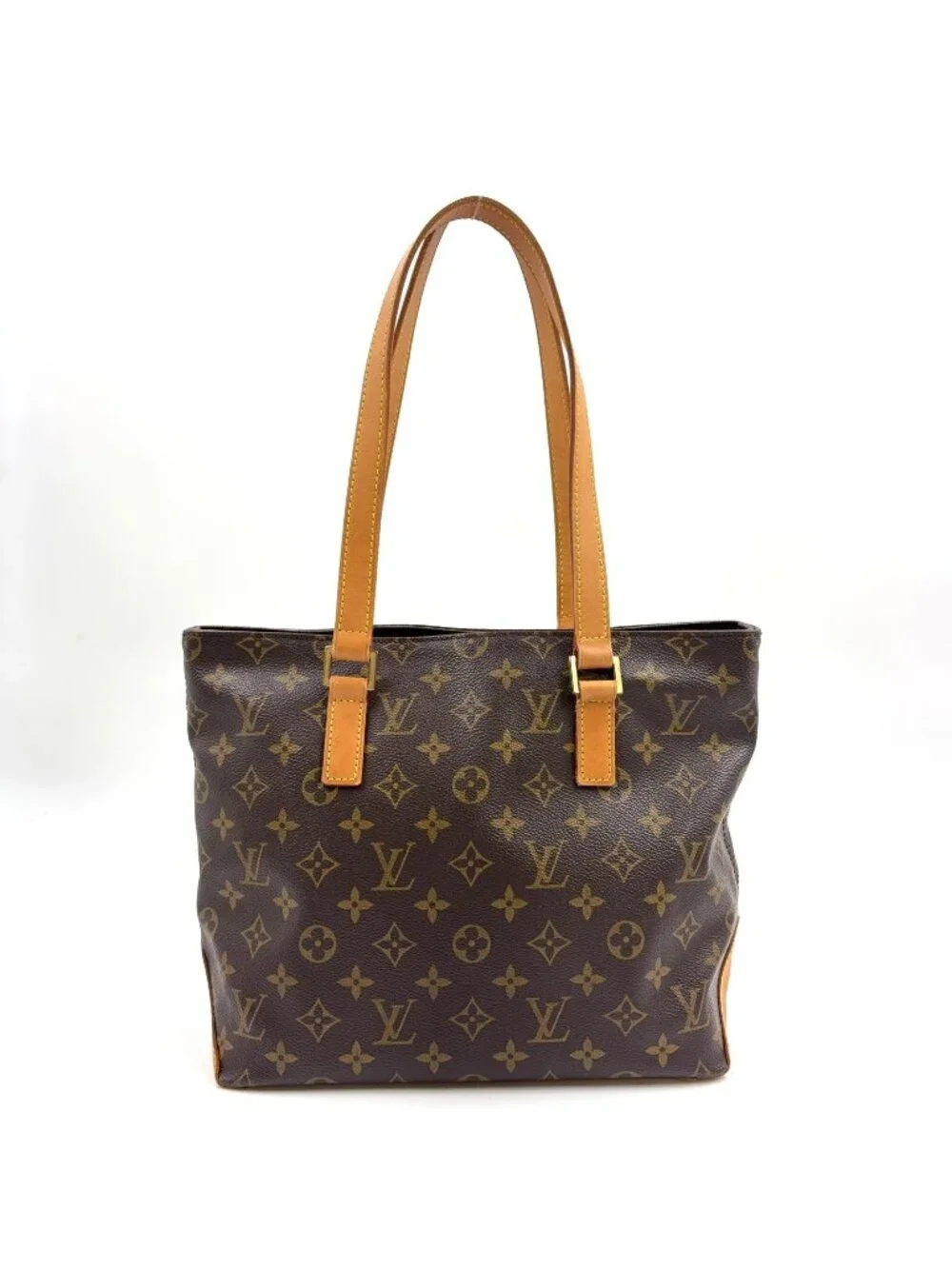 Louis Vuitton Cabas Piano Monogram Leather Brown Light Tote Gold